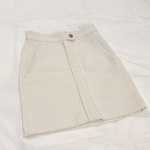 Maje tweed white skirt